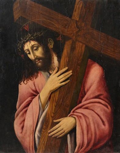Le Christ qui porte la Croix -  École Italienne du XVIe siècle